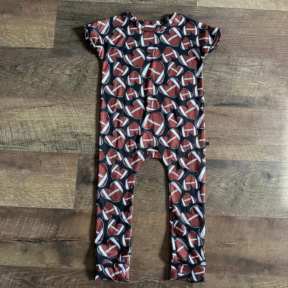 Baby Little Rangos Football Print Footie 3T boutique